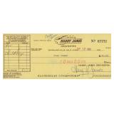 Big Band Musician Harry James signed check