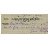 Zane Grey signed check