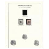 1938 Presidential Series commemorative stamps...