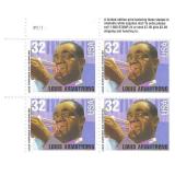 Louis Armstrong stamps plate block