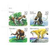 Prehistoric Animals stamps plate block