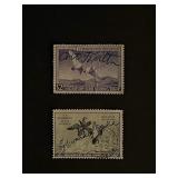 Two Migratory Bird Hunting 2 Dollar Stamps Used