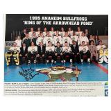 1995 Anaheim Bullfrogs signed team photo