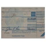Astronaut James Irwin signed receipt