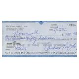 MLB Star Andrew Pafko signed check