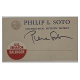 Pierre Salinger signed promo card