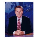 PBS announcer Jim Lehrer signed photo