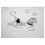 Snoopy Charles Schulz drawn and signed Peanuts...