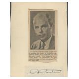 Ad Carter newspaper clip and signature