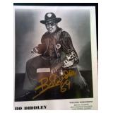 Bo Diddley signed BW photo