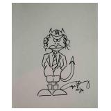 ACDC Angus Young hand drawn and signed sketch