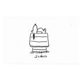 Charles Schulz signed Snoopy sketch with envelope