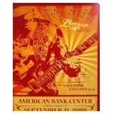 Carlos Santana signed concert poster