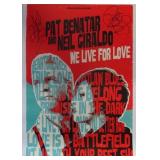 Pat Benatar We Live for Love signed poster