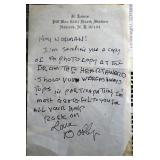 Bobby Lewis handwritten, signed letter