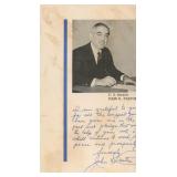 Rhode Island Senator John O. Pastore signed letter