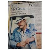 Tim McGraw autographed magazine photo