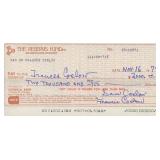 American Singer Sam Coslow signed check