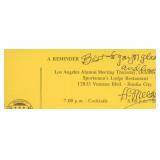 Hyman Meltzer signed ticket