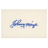 Johnny Mize original signature