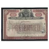 Alpha Portland Cement Company 1910 stock...