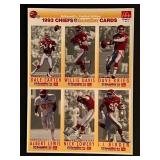 1993 Chiefs Football uncut  card sheet