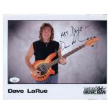 Bassist Dave LaRue signed photo. JSA Authenticated