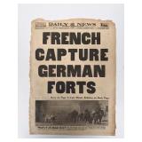 Daily News Vintage 1939 Newspaper Cover