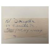 N. Douglas signed note