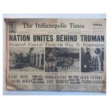 Indiana The Indianapolis Times Original 1945...
