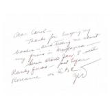 Comedian Jonathan Winters signed personal letter
