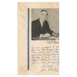 Rhode Island Senator John O. Pastore signed letter