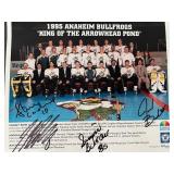 1995 Anaheim Bullfrogs signed team photo