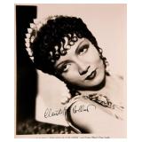 Claudette Colbert signed portrait photo