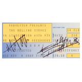 Rolling Stones signed concert tickets