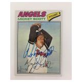 Mickey Scott signed baseball card