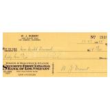Author W.J. Durant signed check