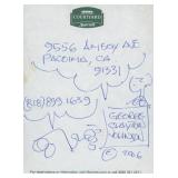 Logans Run George Clayton Johnson signed note
