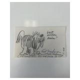 Ed Nofziger hand drawn and signed sketch