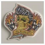 Rockabilly Rebel racing skull sticker