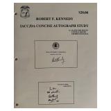 Robert F. Kennedy autograph study book. 9x11...