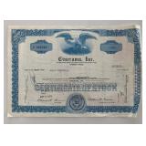 Cinerama Inc unsigned stock certificate