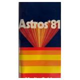 1981 Astros media guide. 4x9 inches