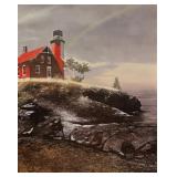 Lighthouse with Rainbow Art Print