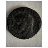 Bronze Roman coin circa 370 AD. 1 inch