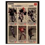 1993 Raiders Football Uncut Card Sheet