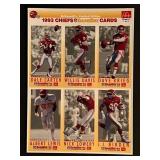 1993 Chiefs Football uncut  card sheet