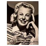 June Allyson facsimile signed photo. 3x5 inches