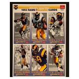 1993 Rams Football Uncut Card Sheet