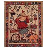 Sue Dreamer Folk Art Girl on a Bike Art Print